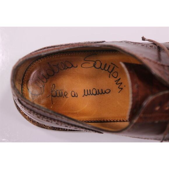 Santoni Audrey Brown Captoe Oxford Leather Dress Shoes Men\'s US 8.5 EE main image 11